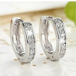 NEW silver crystal cz huggies